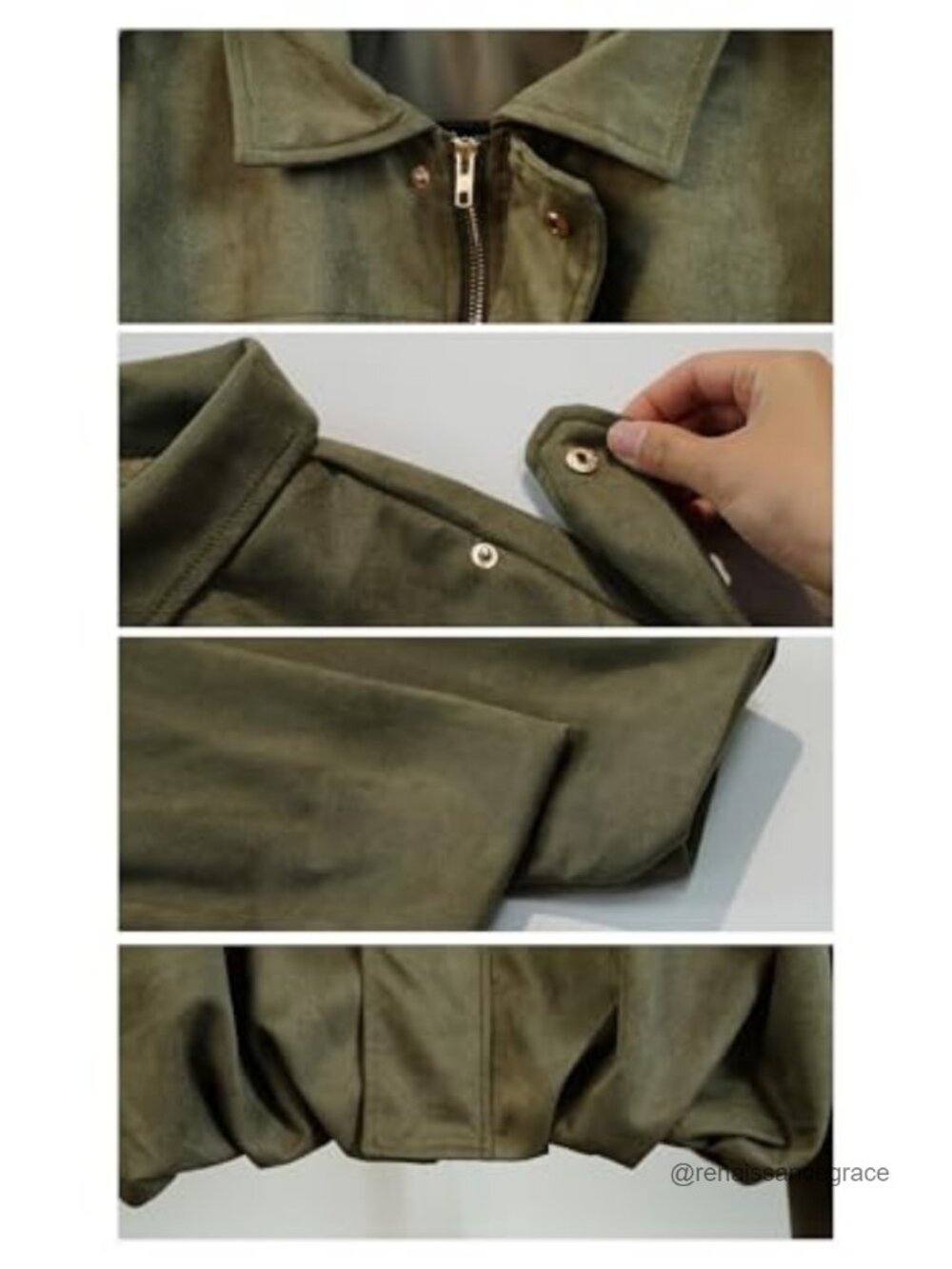 Faux Suede Bomber Jacket Zip Pilot Coat Oversized Y2K Outerwear - Picture 5 of 6